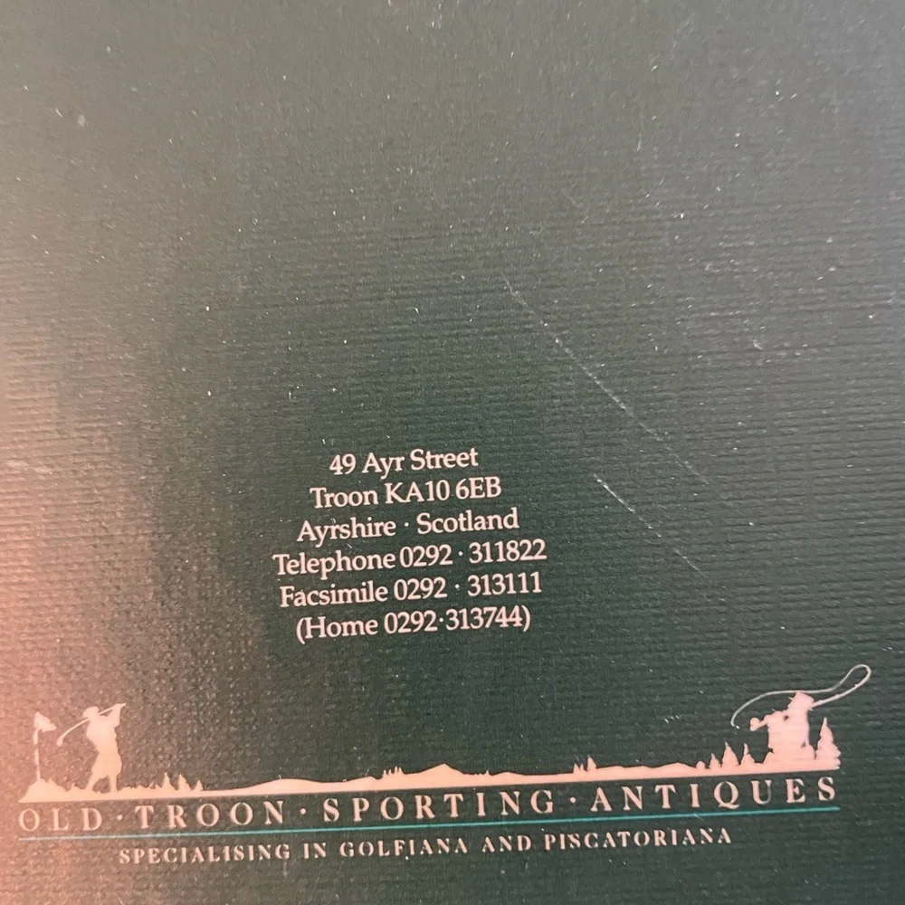 Old Troon Sporting Antiques, Scotland Vintage Golfer's Address Book, Green 1989.